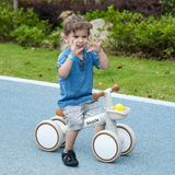 AIYAPLAY Kids Balance Bike for 1-3 Years with Adjustable Seat and Silent Tyres – Aluminium Alloy Frame, Brown