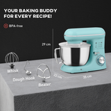 Kitchen Stand Mixer with 1300W Motor, 4.5L Stainless Steel Bowl & Tilting Head – 6 Speeds, Splash Guard, Blue