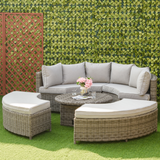 Outsunny 8-Seater PE Rattan Daybed Set with Lift-Up Table, Cushions & Furniture Cover – Outdoor Garden Lounge