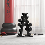 HOMCOM Hexagonal Dumbbell Set, 2 x 5kg with Knurled Handles – Anti-Roll Hand Weights for Home Gym Training