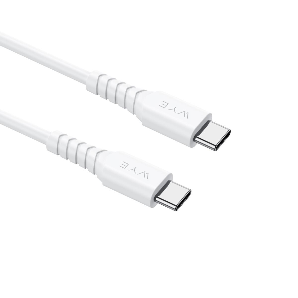 WYE USB-C to USB-C Fast Charging & Data Cable, 1m – 100W Output, White