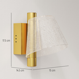 Modern Gold LED Outdoor Wall Lights, Set of 2 – Waterproof IP65 Sconces with 3 Colour Temperatures