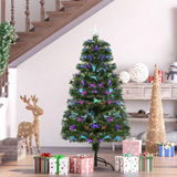 4ft Multicoloured Fibre Optic Artificial Christmas Tree with Star Holder – Compact Festive Tree for Small Rooms