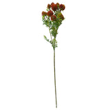 Leaf Artificial Craspedia Stems with Wired Shapable Stalks, Pack of 6 – 55cm Floral Arrangement Decor, Red