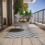 Outsunny Outdoor Rug, 1.2 x 1.8m Patio Floor Mat, Grey & White