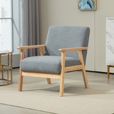 HOMCOM Wide Seat Accent Armchair with Solid Wood Frame & Cashmere-Feel Fabric – Living Room Chair, Grey