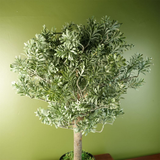 Leaf Artificial Artemisa Evergreen Shrub Plant, 70cm Tall in Weighted Plastic Pot – Home Decor, Green