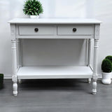 Modern 2 Drawer Rectangular Console Table with Knob Handles – Hallway Side Table, Moonstruck Grey