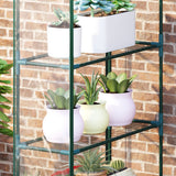 Outsunny 4 Tier Walk-In Portable Greenhouse with 8 Shelves, 143 x 73 x 195 cm – Steel Frame, Clear PVC Cover