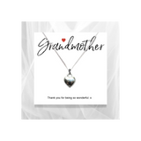 Aye Do Gifts Grandmother Heart Necklace on Thank You Message Card – Keepsake Gift in Black Gift Box