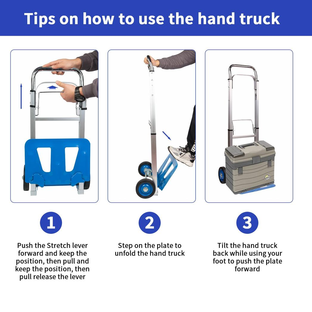 Neo Folding Sack Truck with Extendable Handle – 100kg Capacity, Aluminium & Steel