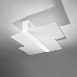 Sollux Lighting Massimo Modern Ceiling Lamp with Steel and Glass, 2 x E27 – White Ceiling Light
