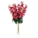 Leaf Design UK Pack of 6 Artificial Delphinium Stems with Silk Petals – 75cm Floral Decor, Dark Pink