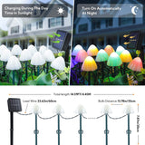 Avilo 10 Piece Solar Mushroom Lights – Decorative Garden Lights in 4 Colours, Continuous or Flashing