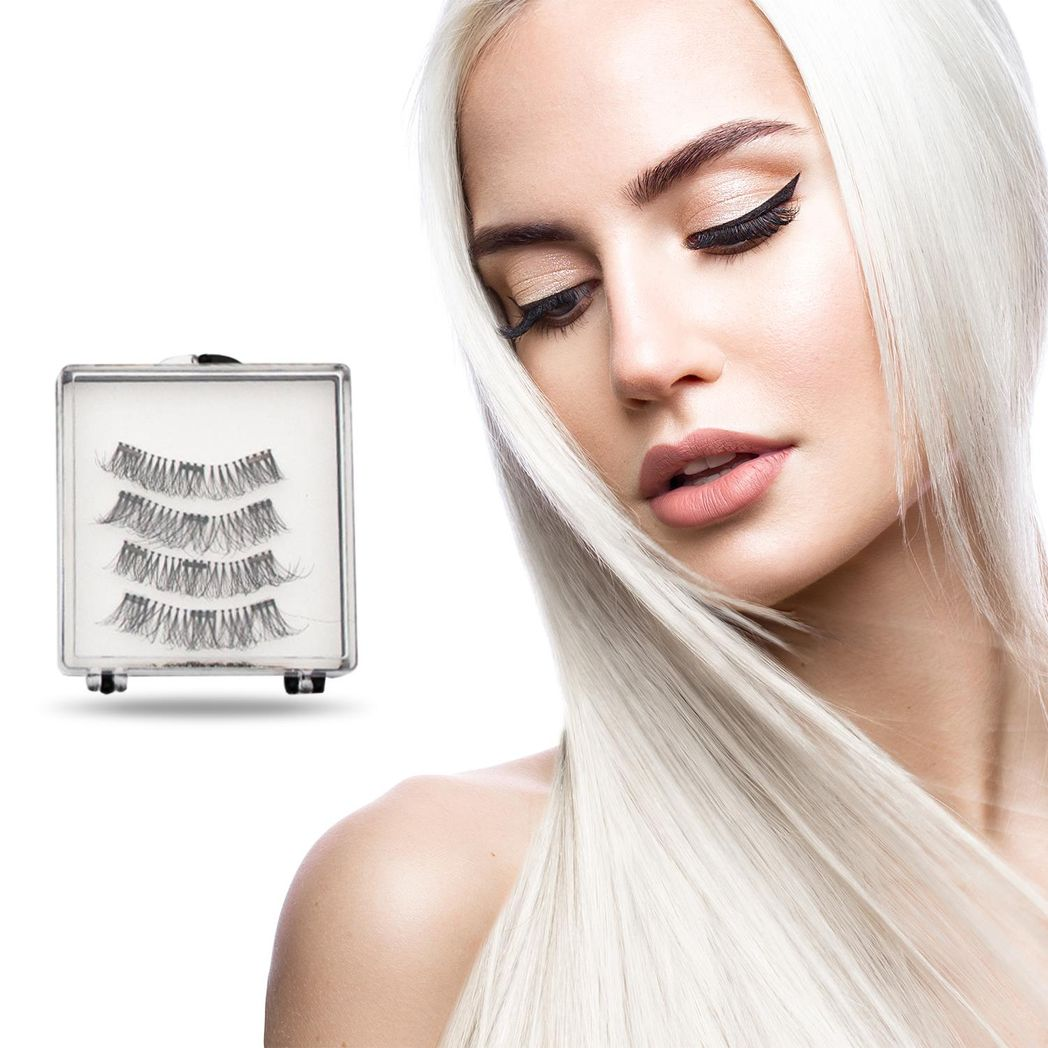 Aquarius Double Magnetic False Eyelash Gift Set, 3 Pairs – Glam, Volume & Sexy, Reusable & Glue-Free, Black
