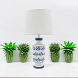 Oriental Floral Ceramic Table Lamp with Drum Shade – 37/50cm Bedside & Accent Lighting