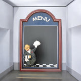 Wall-Mounted Chalkboard Memo Menu Board with Wooden Frame – Kitchen, Bistro & Restaurant, 60 x 40cm Square, Blue