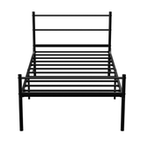 Extra Strong Single Metal Bed Frame with Heavy-Gauge Steel Construction – Kids and Guest Rooms, Black