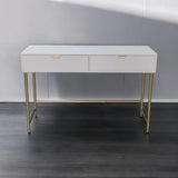Modern 120cm Wooden 2-Drawer Side Table with Spacious Tabletop – Living Room & Hallway Storage, White