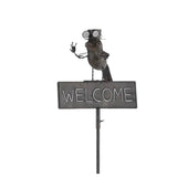 AcaciaHome 125cm Metal Owl Garden Stake with Welcome Sign – Whimsical Outdoor Art for Gardens & Porches