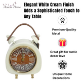 AcaciaHome Modern Round Mantel Clock – Stylish Mid-Century Tabletop Timepiece for Bedroom, Hallway or Living Room