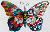 Vibrant Floral Metal Butterfly Wall Art