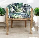 Palm Leaf Tub Chair – Modern Accent Armchair with Beech Wood Frame and Mid-Century Barrel Design