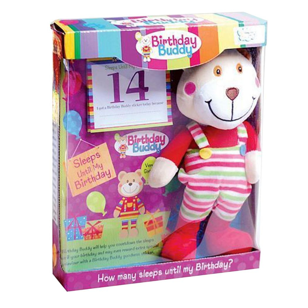 Birthday Buddy Boy Count Down Birthday Bear Toy – Plush Bear with Tear-Off Birthday Calendar