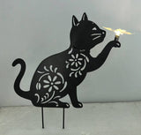 Avilo Cat Design Solar Stake Light – Steel Cut Garden Ornament for Cat Lovers