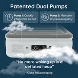 Huddle Airbed Lux King Size with Never-Deflate™ Technology – Guest Air Bed for Home & Camping