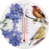 Avilo Outdoor Window Thermometer – Edwardian Ornithological Bird Illustrations, Garden Window Decor