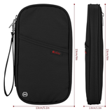 Vinsani Deluxe RFID Passport Holder with Card Slots & Zip Pocket – Travel Document Organiser, Black