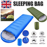 3-4 Season Single Sleeping Bag with Hood & Carry Bag – Rectangular Envelope Zip-Up Camping Bag for Adults & Kids