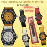 Imperial Easy-Fasten Velcro Strap Watches, Pack of 12 – Clearance, Needs New Battery