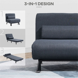 Black 3-in-1 Chair Bed fabric texture close-up
