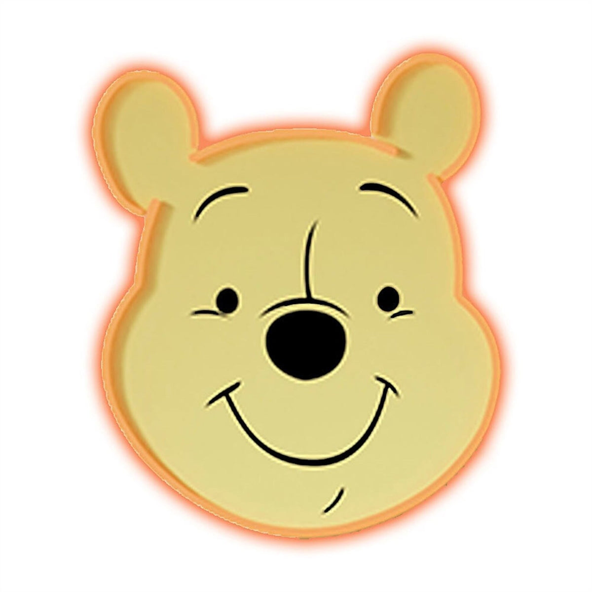 YELLOWPOP Disney Winnie the Pooh Face LED Neon Sign – USB Licensed Wall Light for Nursery or Living Room