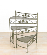 3 Tier Metal Plant Stand – Victorian-Style Iron Work for Home and Garden