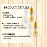 LEDSONE 10 Pack Industrial Pendant Light Fitting with E27 Lampshade Holder and 95cm Adjustable Cable
