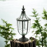 77cm Metal & Glass Candle Lantern – Antique Style Garden Lantern for Patio & Pathways