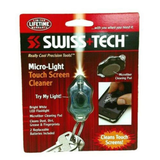 Swiss Tech Micro-Light Touch Screen Cleaner with LED Flashlight and Microfibre Pad – Keychain Size