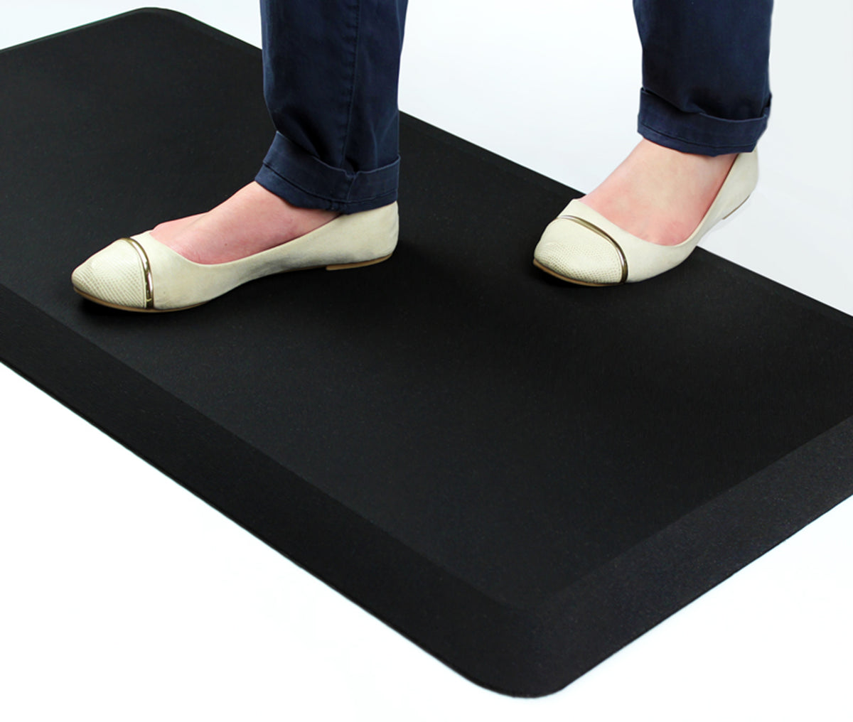 Floortex AFS-TEX 3000 Anti-Fatigue Mat, 50 x 100cm – Anti-Slip, Anti-Microbial Standing Mat, Black