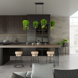 Kukkia Modern Pendant Lamp in Black Steel, 142cm – 4 x GU10/ES111