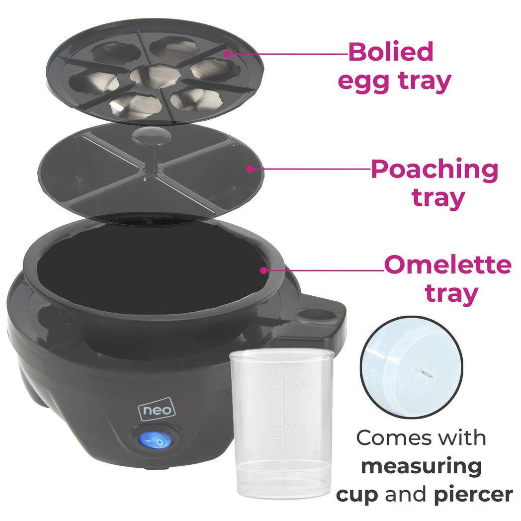 Neo Blue & Copper 3-in-1 Electric Egg Boiler, Poacher & Steamer – Compact Kitchen Appliance