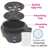 Neo Blue & Copper 3-in-1 Electric Egg Boiler, Poacher & Steamer – Compact Kitchen Appliance