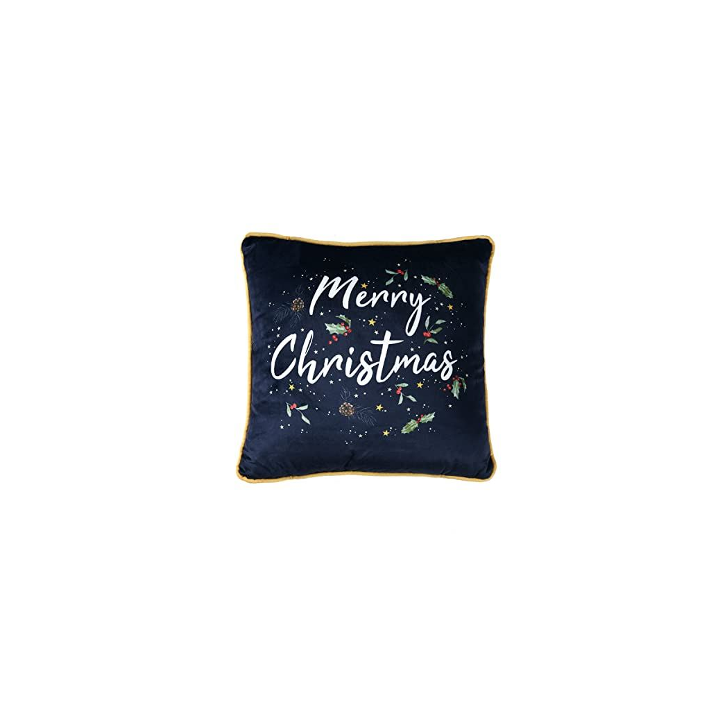 Sleepdown Merry Christmas Printed Filled Cushion – Soft Festive Scatter Cushion for Sofas & Beds