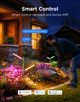 Govee RGBICWW Garden Lights, 2 Pack – 16 Million Colours, IP66 Weatherproof Aluminium Outdoor Lights