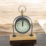 Silent Sweep Black Mantel Clock with Easy-to-Read Face – Quiet Tabletop Timepiece for Bedroom & Office