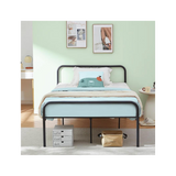 Extra Strong Single Metal Bed Frame with Heavy-Gauge Steel Construction – Kids and Guest Rooms, Black