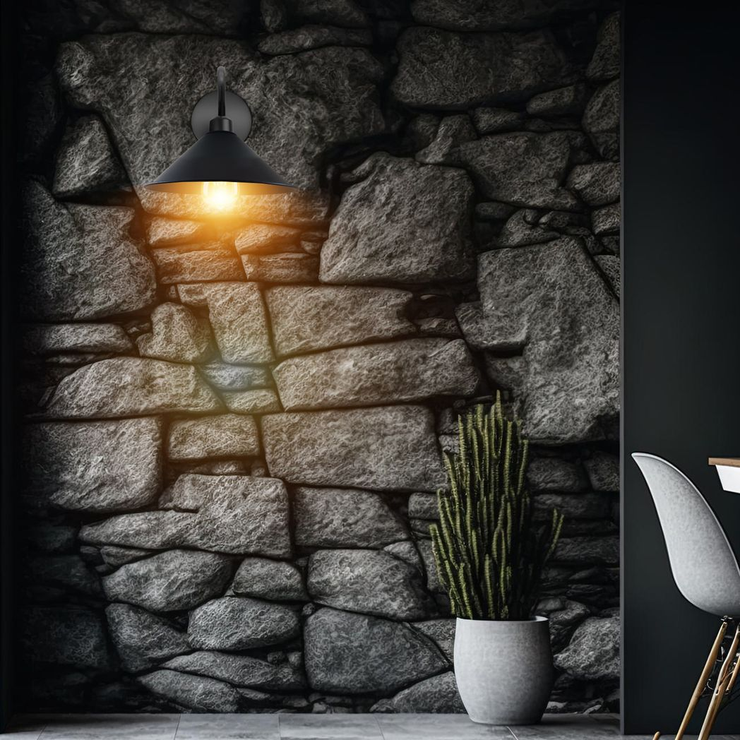 Vintage Swan Neck Wall Light with Cone Shade and E27 Socket – Dimmable Indoor Wall Sconce, Black