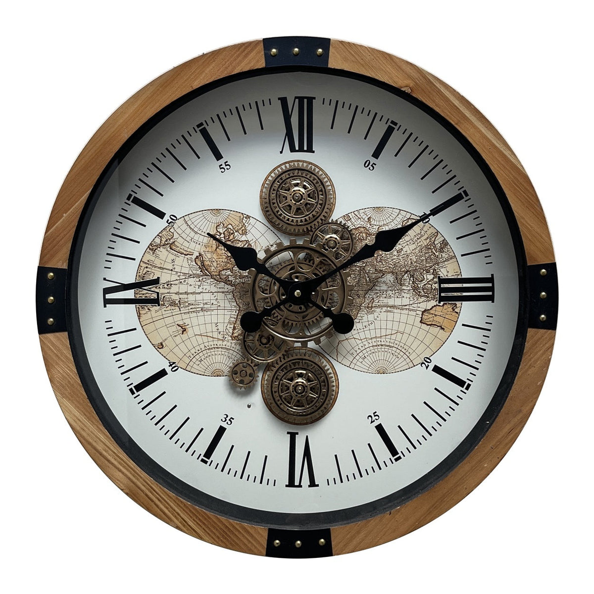 54cm Hand Finished Gear Clock – Decorative Statement Timepiece, 1 x AA Battery Powered